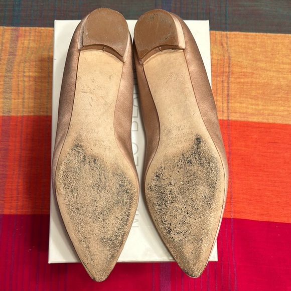 Manolo Blahnik Women's Nude satin hangisi flat size 41.5 - Picture 10 of 11